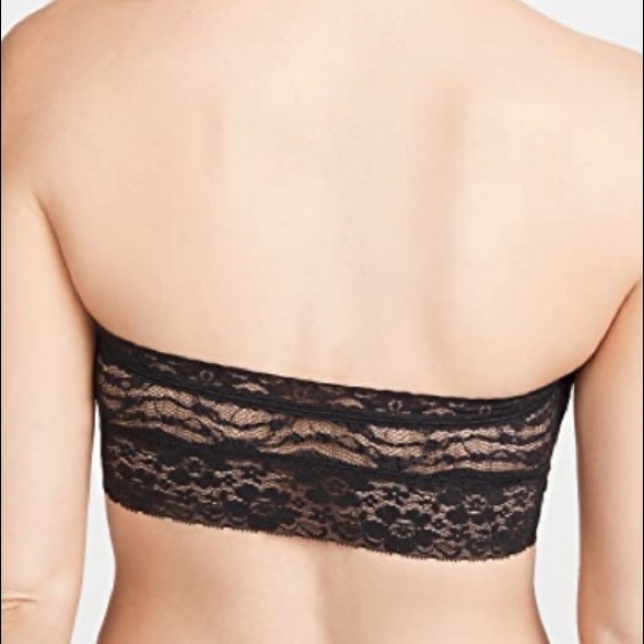 ❌DONATED❌Free People Black Scallop Lace Bandeau Strapless Bra Top - Picture 3 of 10